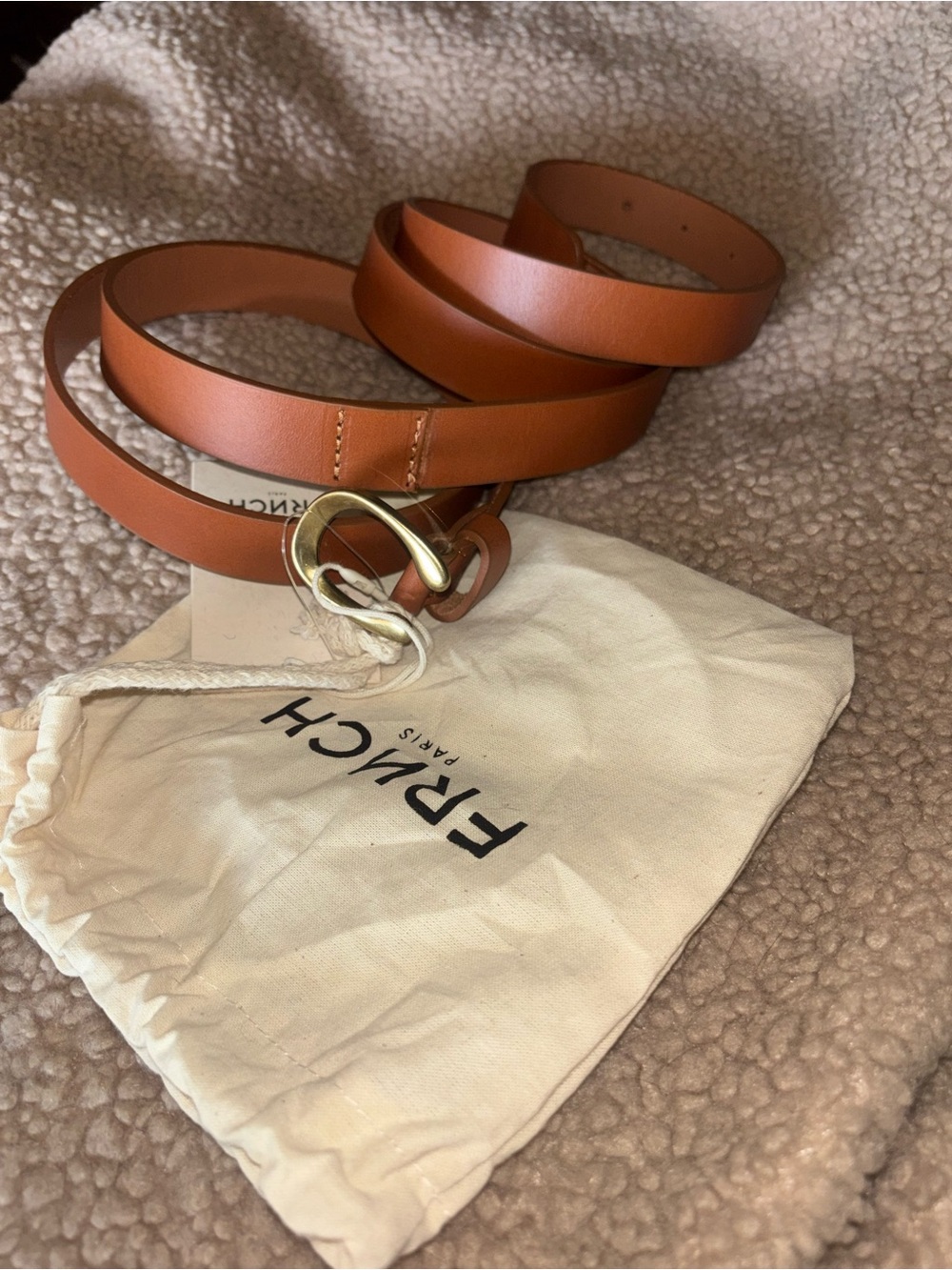 FRNCH Paris Idalia brown (camel) double wrap belt size S